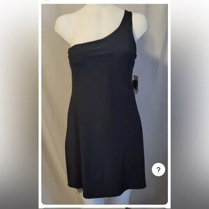 Abercrombie And Fitch One Shoulder Black Mini Dress w/ Shorts Size Medium, NWT